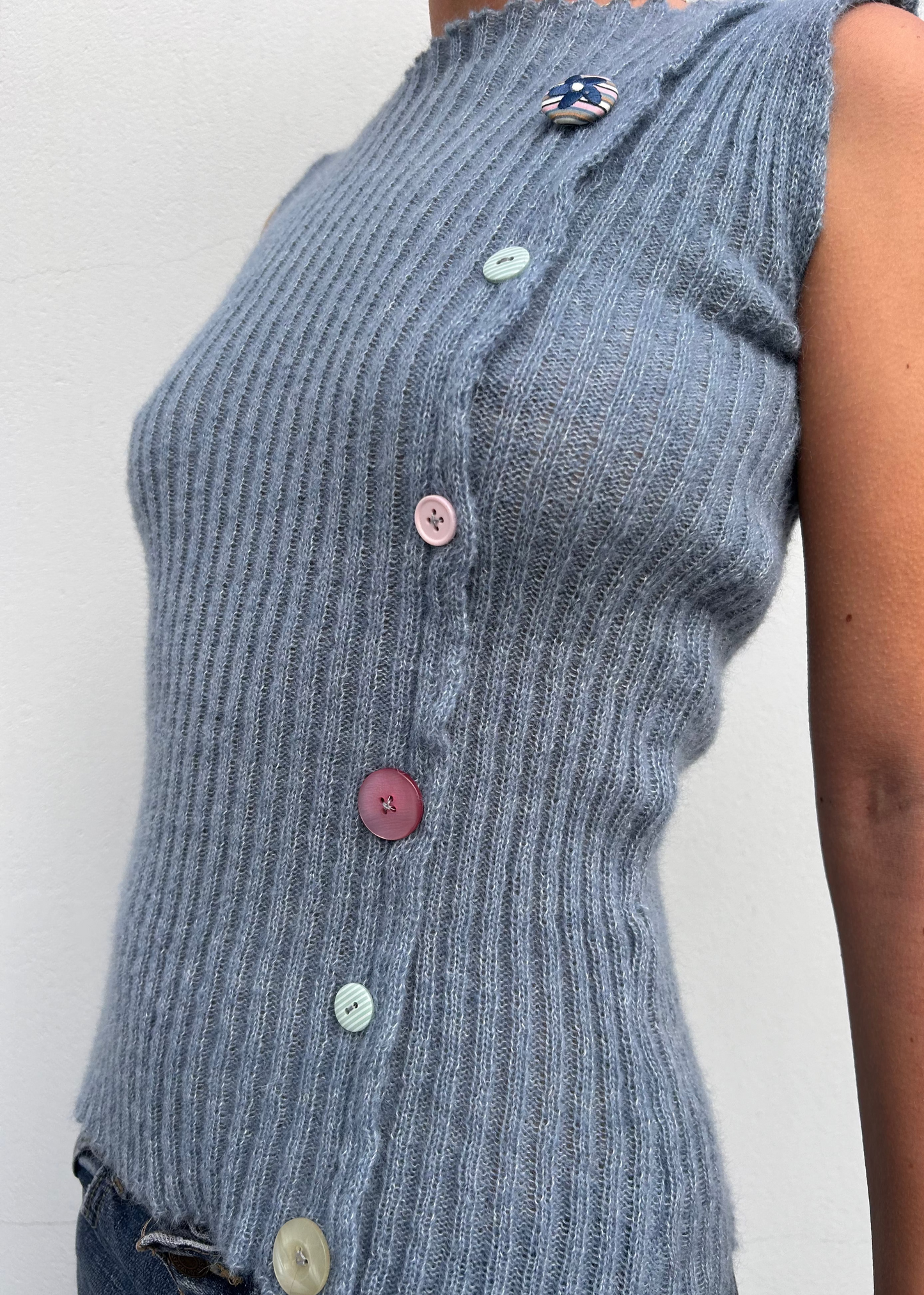 Button Top - Sky Blue (One-of-a-kind) - Size S/M