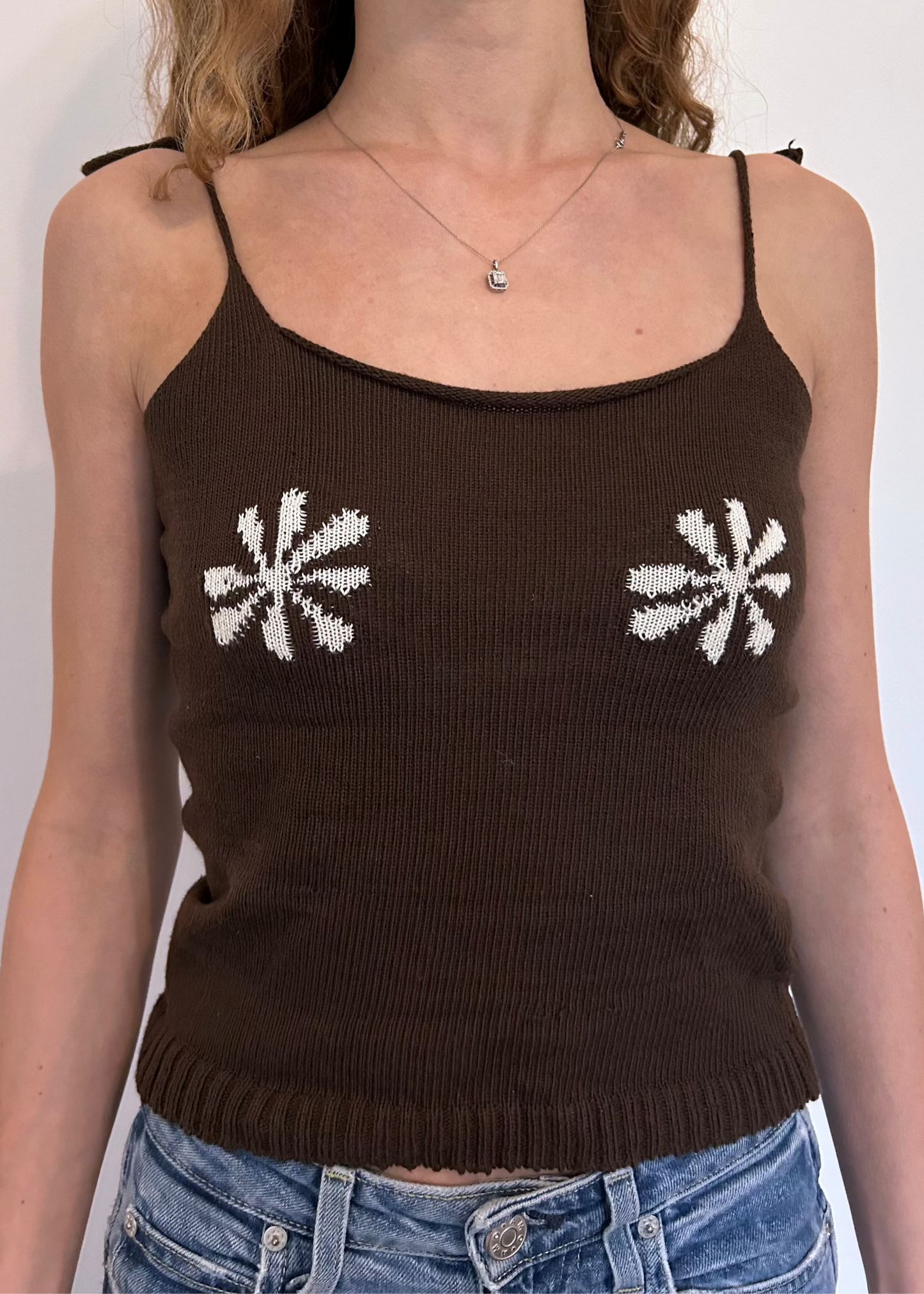 Violette Top - Brown/ white