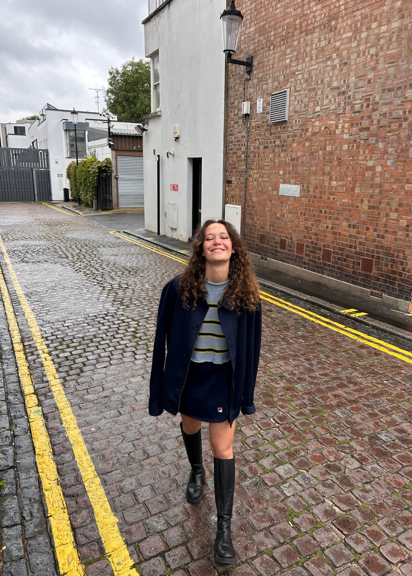 Stripy Top - Sky Blue, Lime, Navy