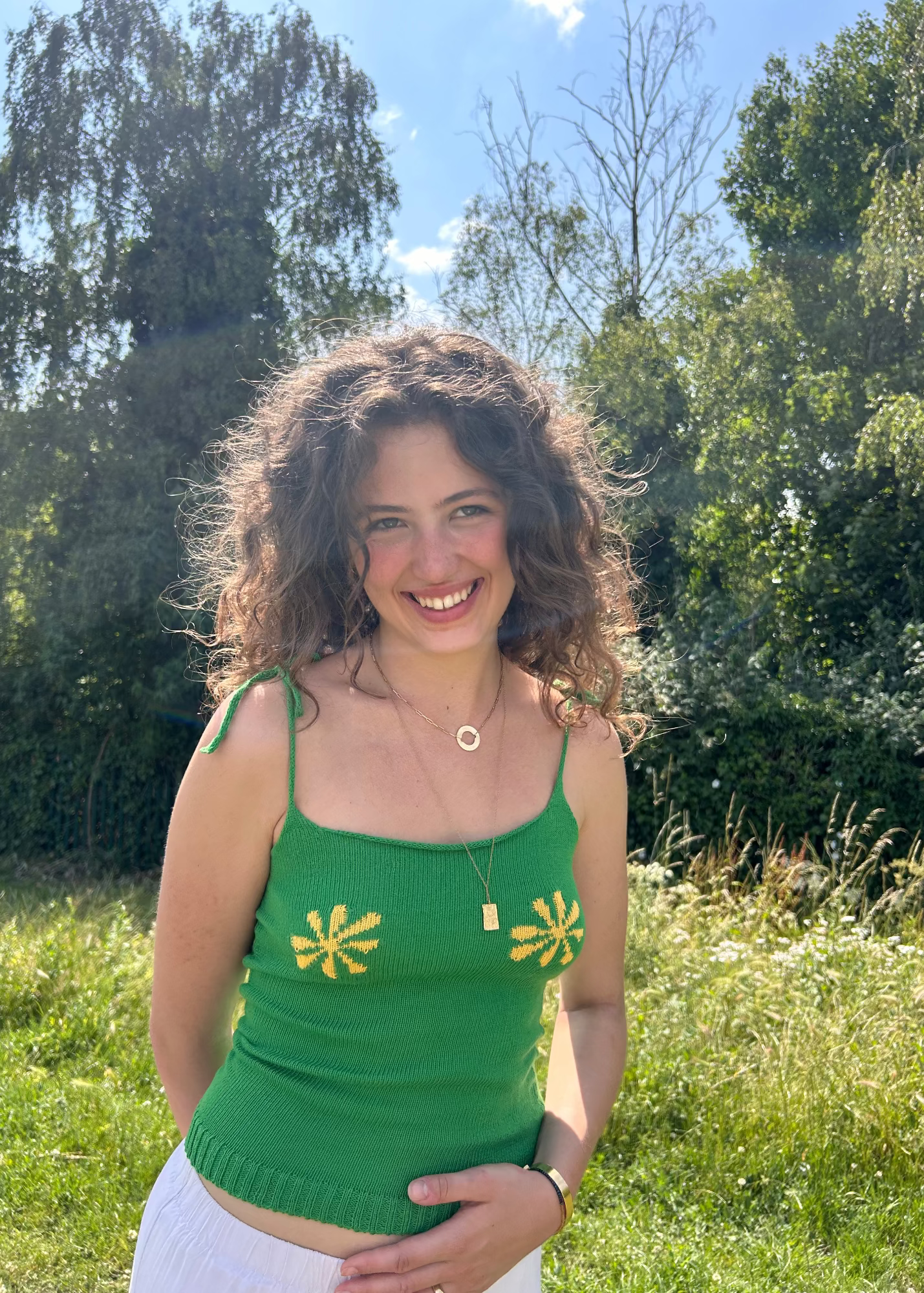 Violette Top - Green/ yellow