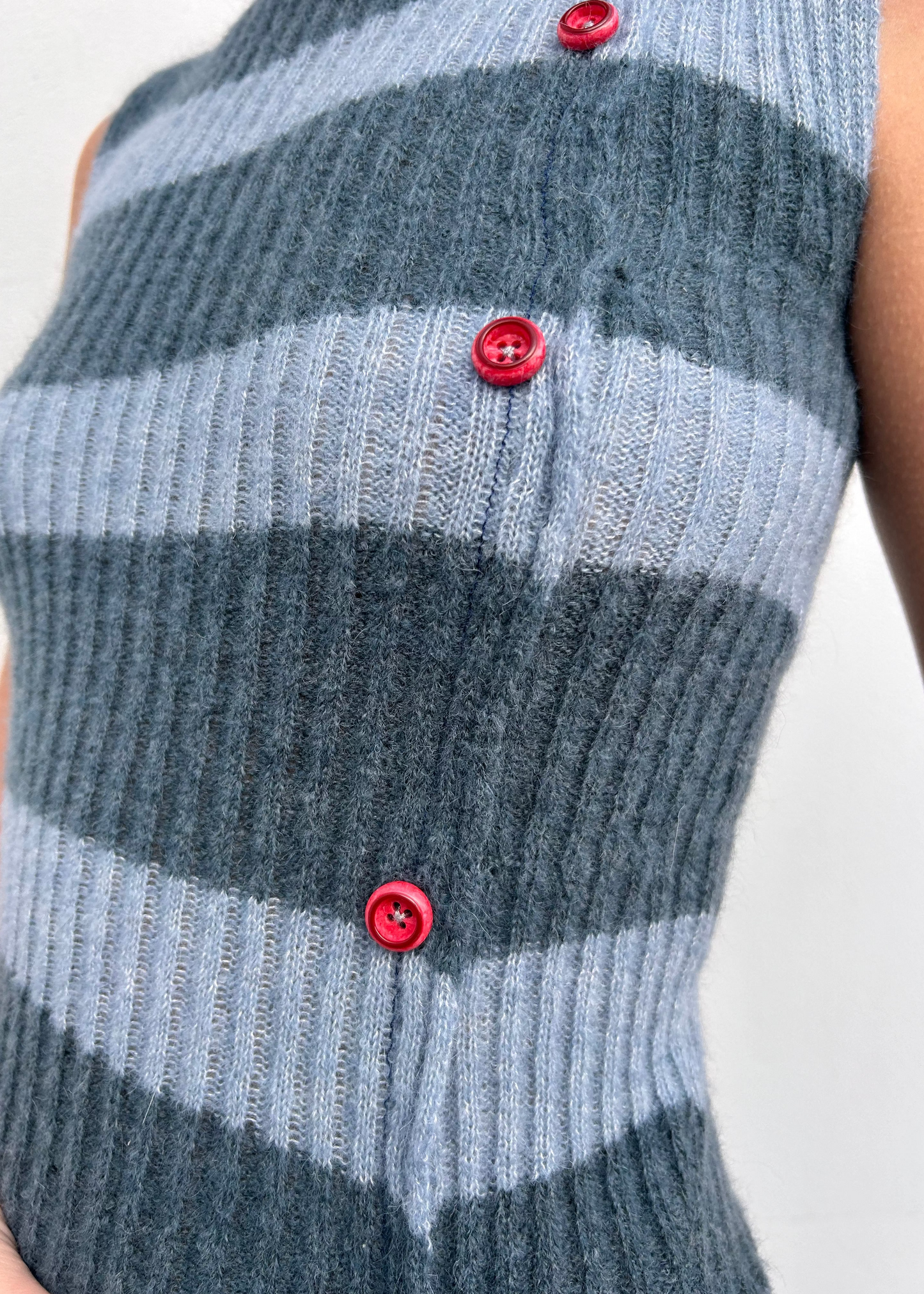 Button Top - Striped (One-of-a-kind) - Size XS/S