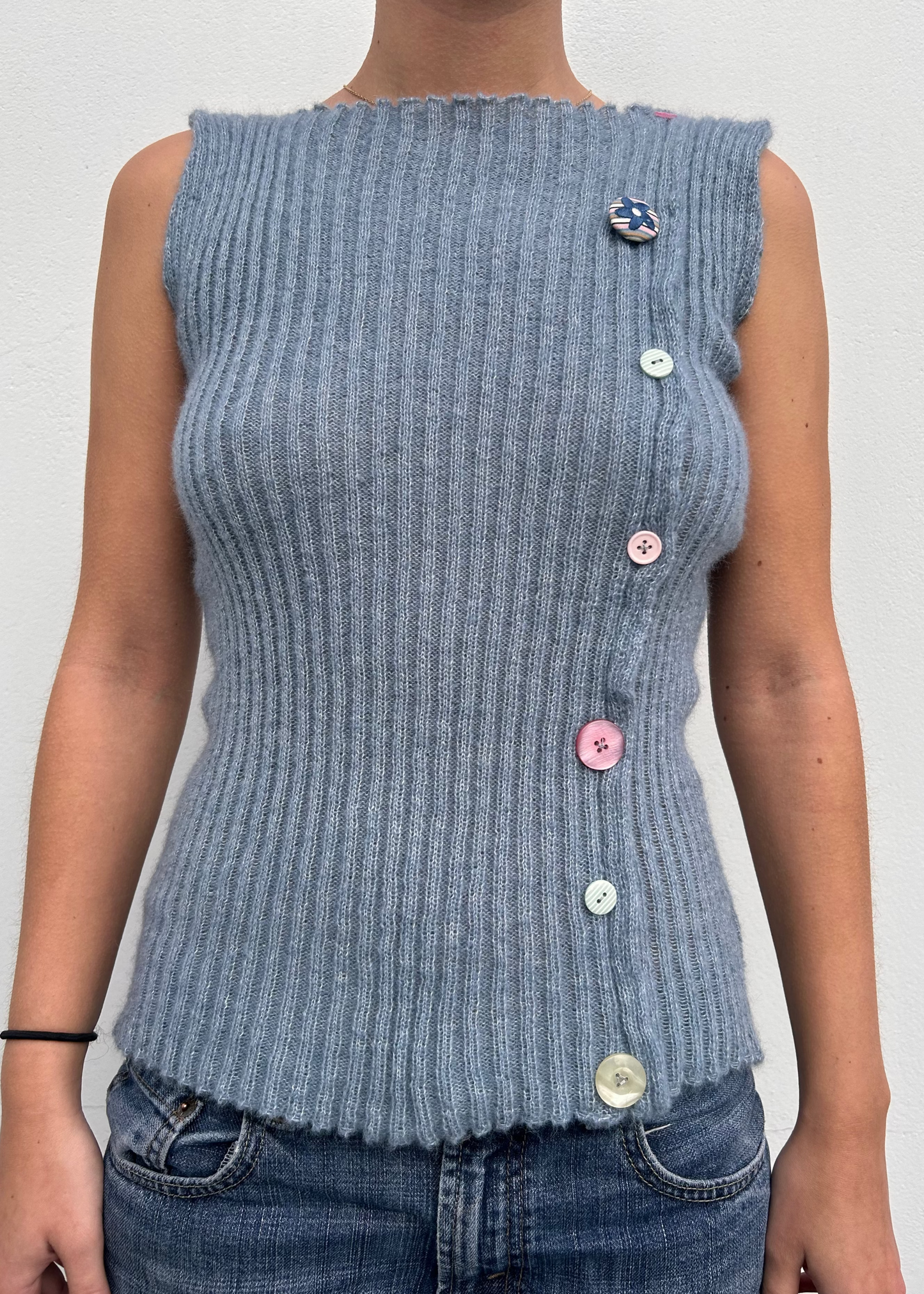 Button Top - Sky Blue (One-of-a-kind) - Size S/M