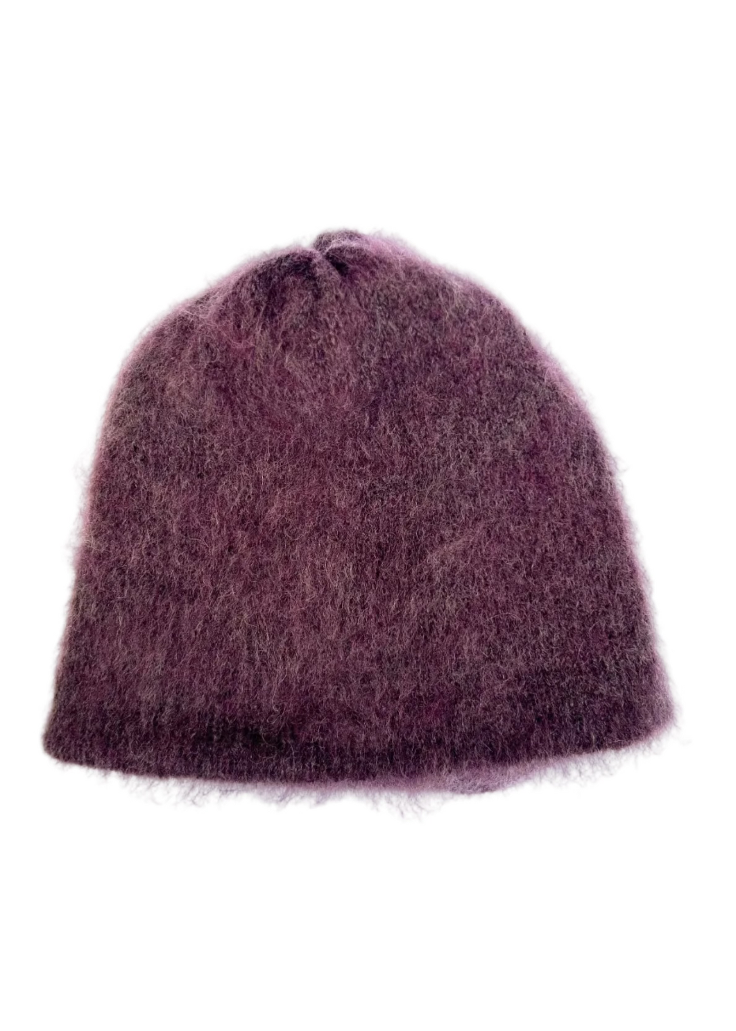 Flower Brushed Beanie - Aubergine