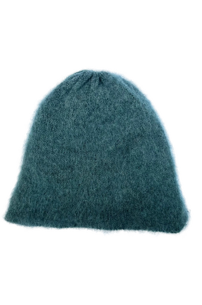 Flower Brushed Beanie - Anthracite Blue